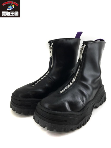 Raven Platform Sole Leather Ankle Boots