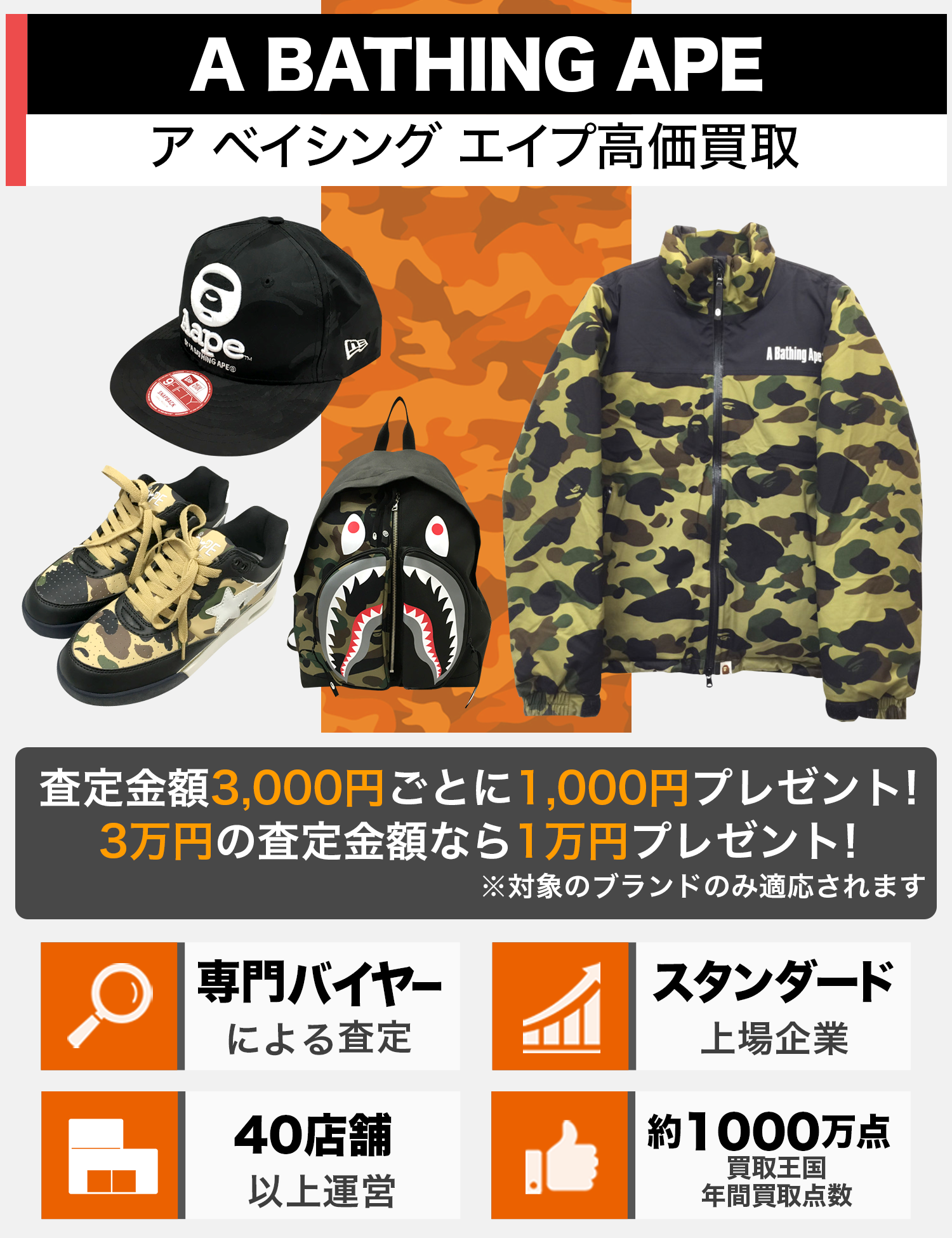 A BATHING APE   古着買取王国